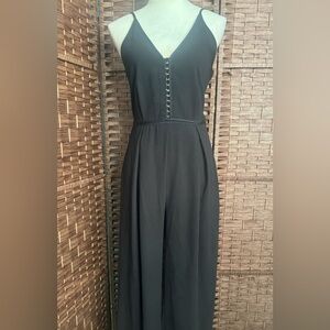 H&M Spaghetti Strap Wide Leg One Piece Jumpsuit Black Size 8